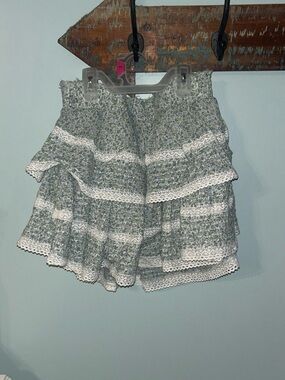 aerie Mini Skirt - Soft Green Floral with White Lace Trim